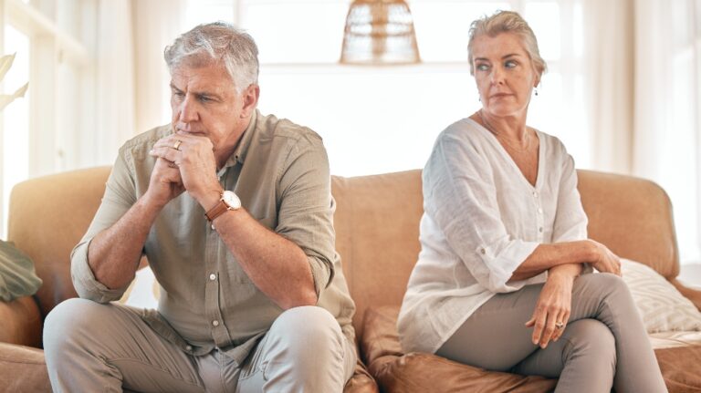senior couple is making decision about divorce